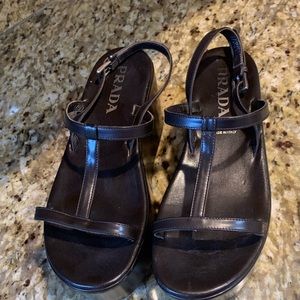 Prada brown platforms size 8.5